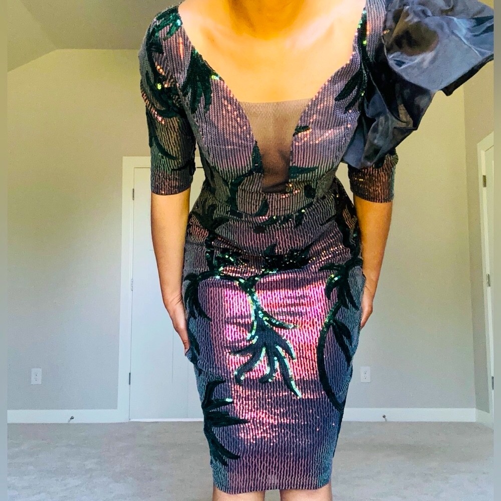Sequin Customized Occassion Dress - Picture 3 of 9